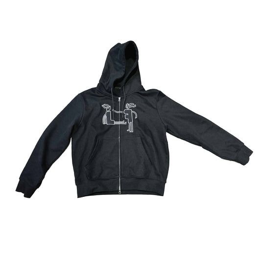 LF BLACK EMBROIDERED LOGO JACKET