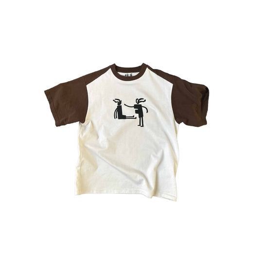 LF WHITE AND BROWN T-SHIRT